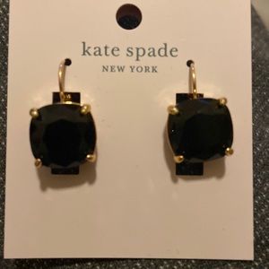 Kate Spade Cushion Cut Black CZ Drop Earrings NWT